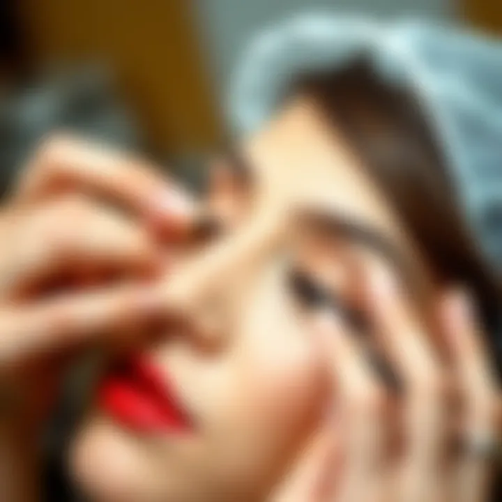 Application Techniques for Short Wispy Lashes Makeup artist applying short wispy lashes for a flawless look