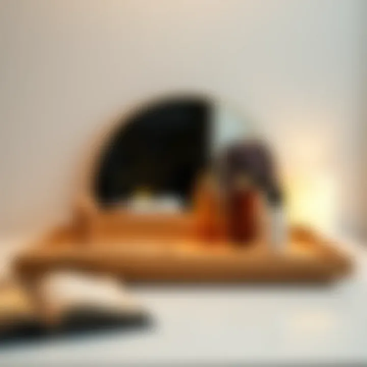 Sleek and Stylish Bamboo Vanity Tray Elegant bamboo vanity tray showcasing its sleek design