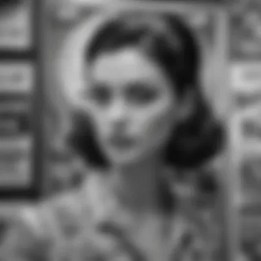 An artistic representation of vintage advertisements in black and white