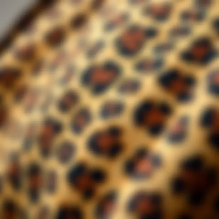 Close-up of cheetah print fabric texture
