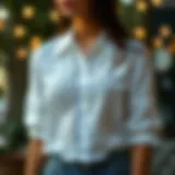 Elegant Lace White Summer Shirt Elegant white shirt with intricate lace details