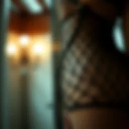 Intricate design of fishnet lingerie dress showcasing its unique patterns