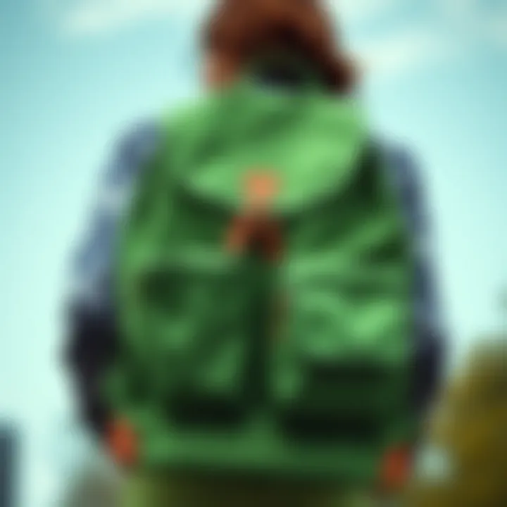 Stylish Eco-Friendly Backpack Stylish eco-friendly backpack in a vibrant green hue