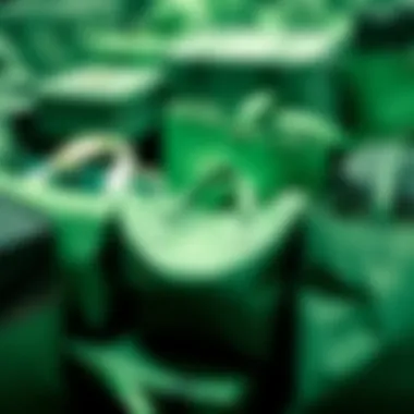 Variety of Green Bags Variety of green bags showcasing sustainable fashion trends