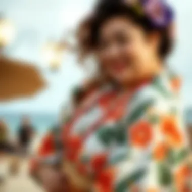 Cultural motifs featured in plus size Hawaiian kimonos