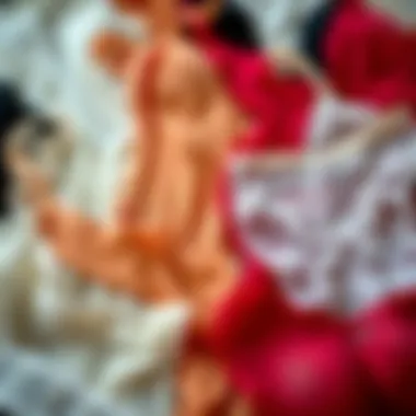 An artistic arrangement of various see-through nighties in different colors, highlighting diversity in styles.