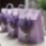 Delicate small lavender gift bags arranged elegantly