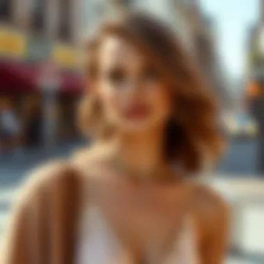 Chic Outfit with Sparkle Camisole Chic outfit styling a sparkle camisole with layered accessories