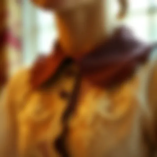 Vintage Charm of the Peter Pan Collar A close-up of a vintage Peter Pan collar top showcasing intricate lace details.