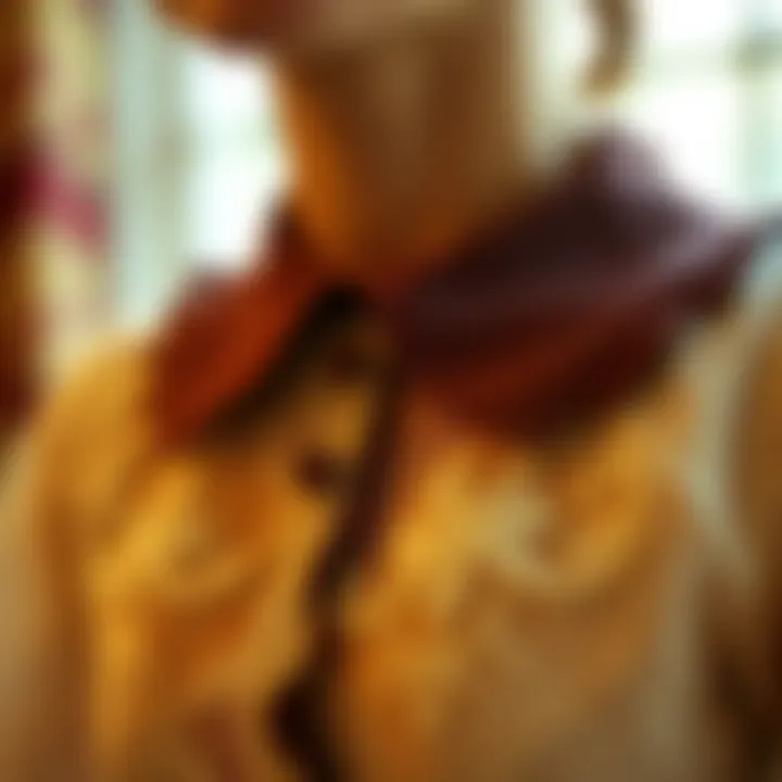 Vintage Charm of the Peter Pan Collar A close-up of a vintage Peter Pan collar top showcasing intricate lace details.