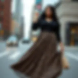 Elegant plus size leopard print maxi skirt styled with a trendy top