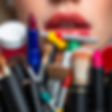 Variety of lip decor materials and tools