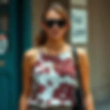 Sustainable fashion elements incorporated with the brown cow print tank top