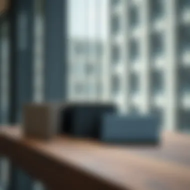 Stylish arrangement of bifold wallets against a modern backdrop