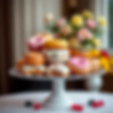 Colorful donut wedding cake stand with assorted flavors