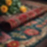 Luxurious floral entryway rug showcasing vibrant colors