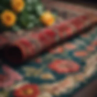Luxurious floral entryway rug showcasing vibrant colors
