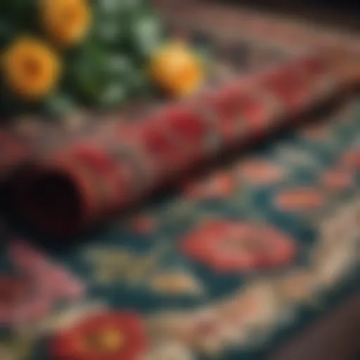 Luxurious floral entryway rug showcasing vibrant colors
