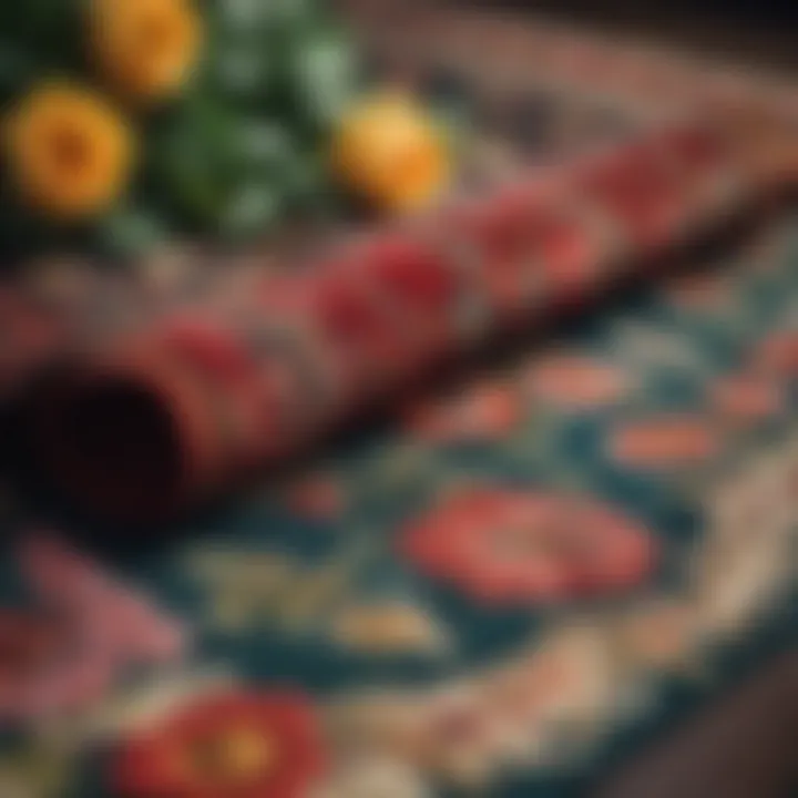 Luxurious floral entryway rug showcasing vibrant colors