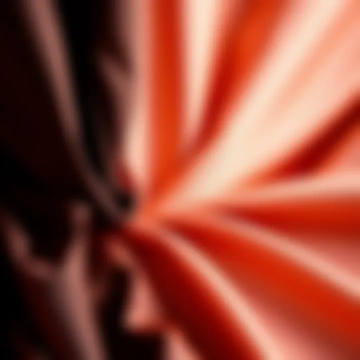 Luxurious Fabrics in Trendy Dresses Close-up of luxurious fabrics used in contemporary dress designs.