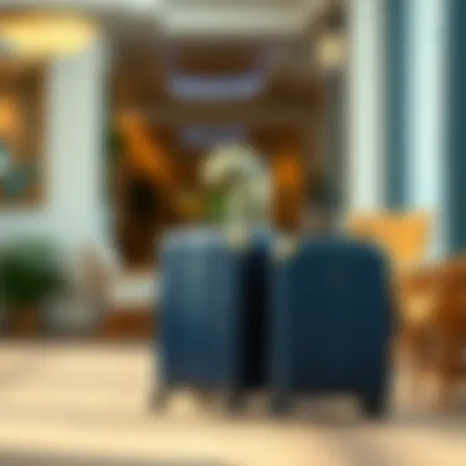 Chic Travel Environment with Oxford Luggage Elegant Oxford luggage set displayed in a chic travel environment