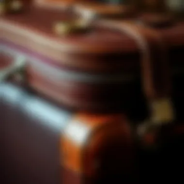 High-quality materials used in the Oxford luggage set highlighted