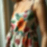 Floral Fabric Texture Close-up view of the floral fabric texture