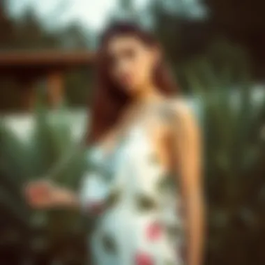 Outdoor Fashion Statement Model showcasing the dress in an outdoor setting