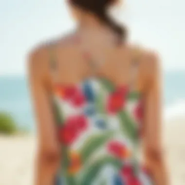 Tie-Back Design Detail Detail of the tie-back feature of the dress