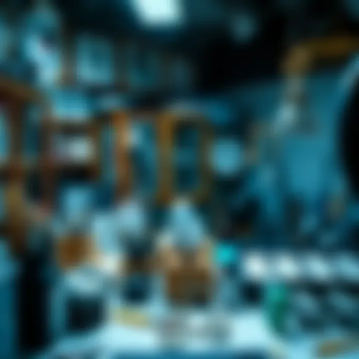 Creative Workspace for Diamond Art A creative workspace showcasing diamond art tools