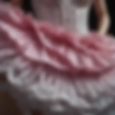 Close-up of the intricate fabric and patterns of a rave tutu