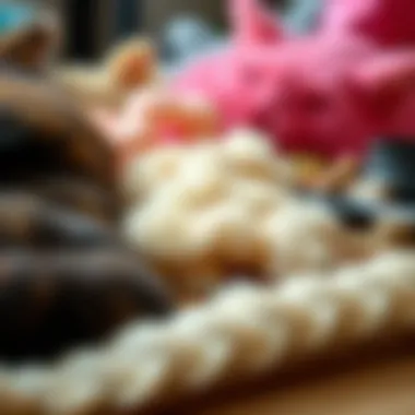 Close-up of the materials used in crafting cat furry costumes