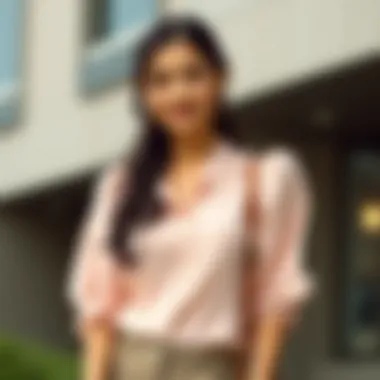 Versatile Styling Options for V Neck Blouses Elegant v neck polyester blouse showcasing versatile styling options.