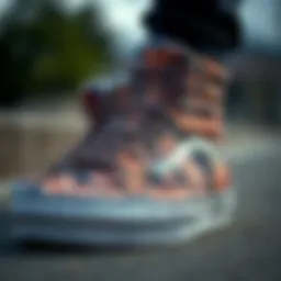 Close-up of Vans Sk8 Hi Paisley showcasing intricate paisley patterns