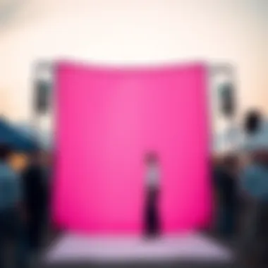 A six-foot backdrop stand set up in an outdoor event setting