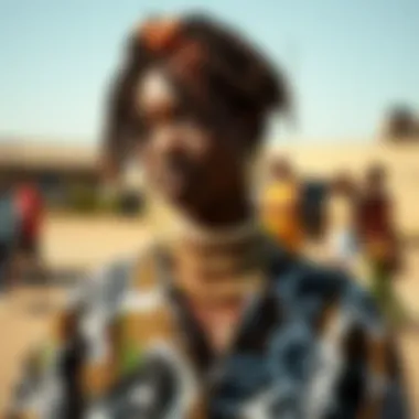 Contemporary fashion looks featuring African scrub cloth