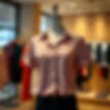 Stylish criss cross shirt on mannequin