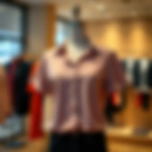 Stylish criss cross shirt on mannequin
