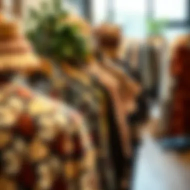 Sustainable fashion display showcasing paisley print shirts