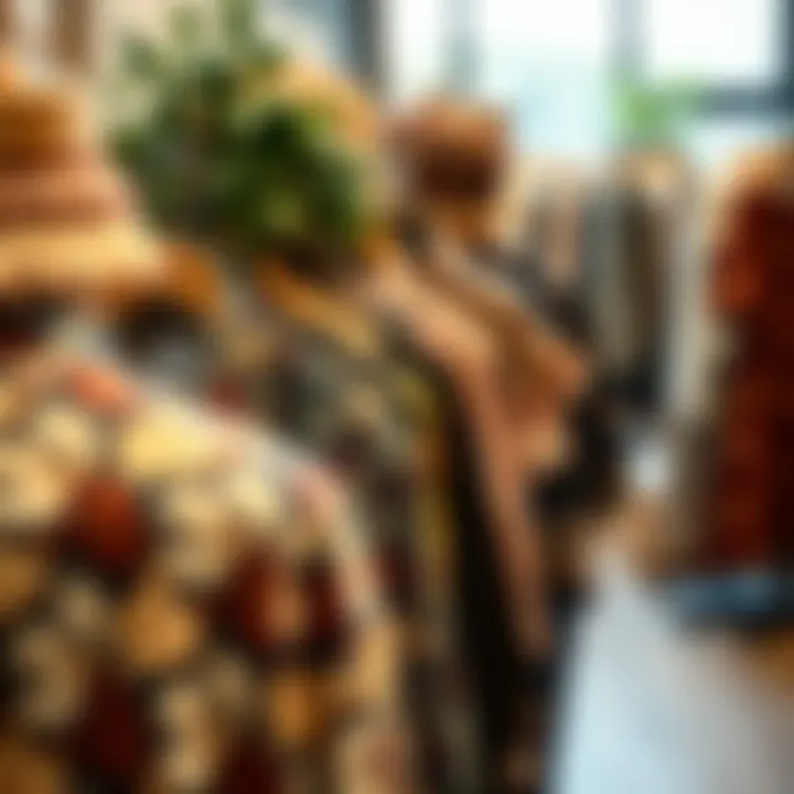 Sustainable fashion display showcasing paisley print shirts