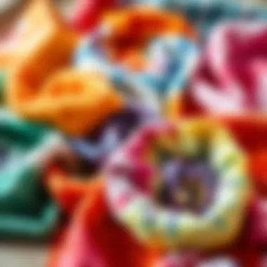 A collection of eco-friendly tie-dye dyes and materials arranged aesthetically