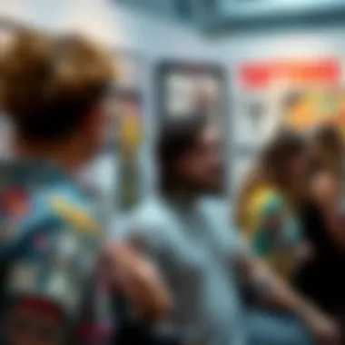 Artistic Display at Exhibition An artistic display of funny fake tattoos showcased at a contemporary art exhibition.