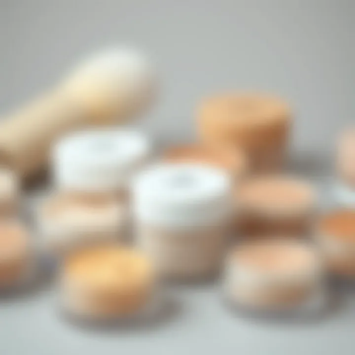 Nude Acrylic Powder Containers Collection An array of acrylic powder containers showcasing different nude tones