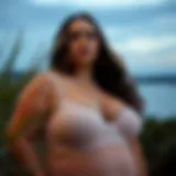 Stylish plus size breast pumping bra in a serene setting