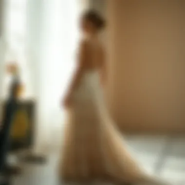 The Allure of Lace in Evening Gowns Elegant evening gown with a flowing train showcasing intricate lace details