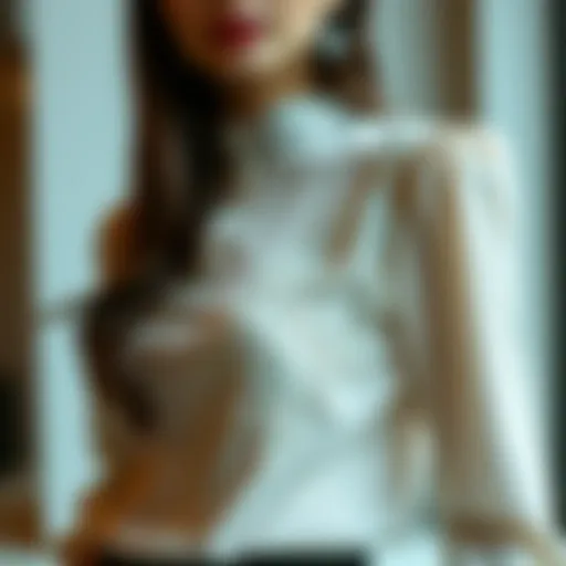 Elegant Lace Detail Blouse Elegant blouse with intricate lace detailing