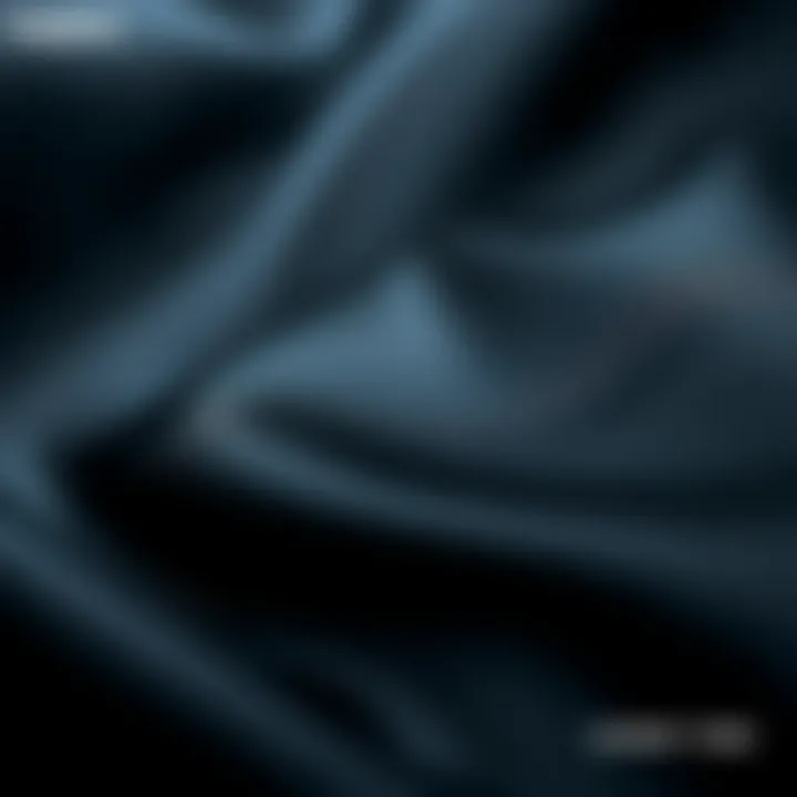 Close-up of black satin fabric showcasing its sheen and texture