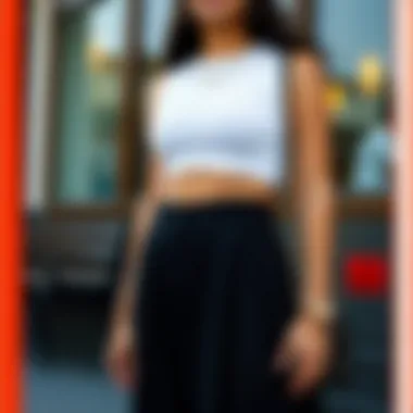 Accessorizing high waist long skirts and crop tops for a polished look