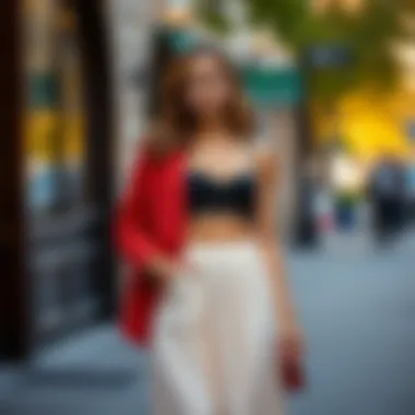 Elegant high waist long skirt paired with a stylish crop top