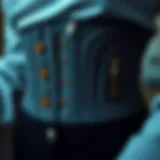 Intricate design of a waist trainer showcasing snaps and zippers